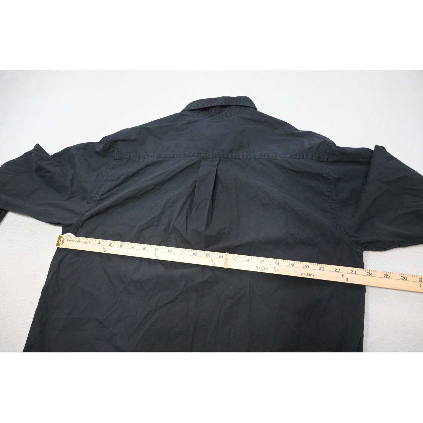 Carhartt Button Up Shirt Mens Large Black Long Sleeve Cotton Workwear Excellent