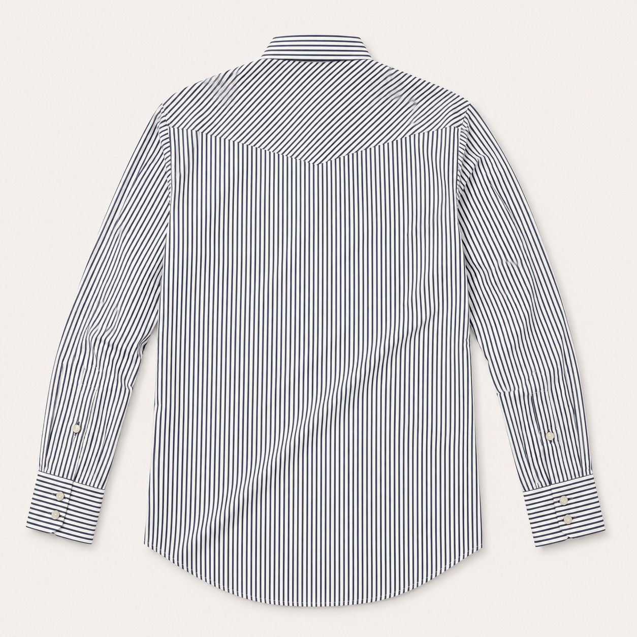 Men’s Navy White Pin Stripe Long Sleeve Cowboy Western Snap Shirt