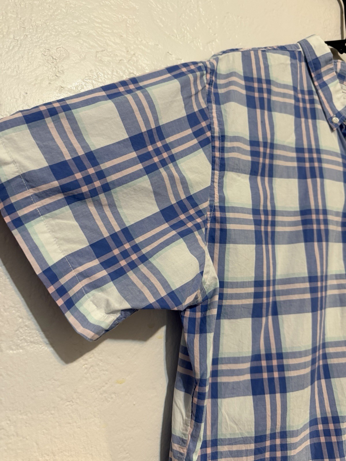 Old Navy Men’s Shirt Button Down Short Sleeve XL Plaid Spring