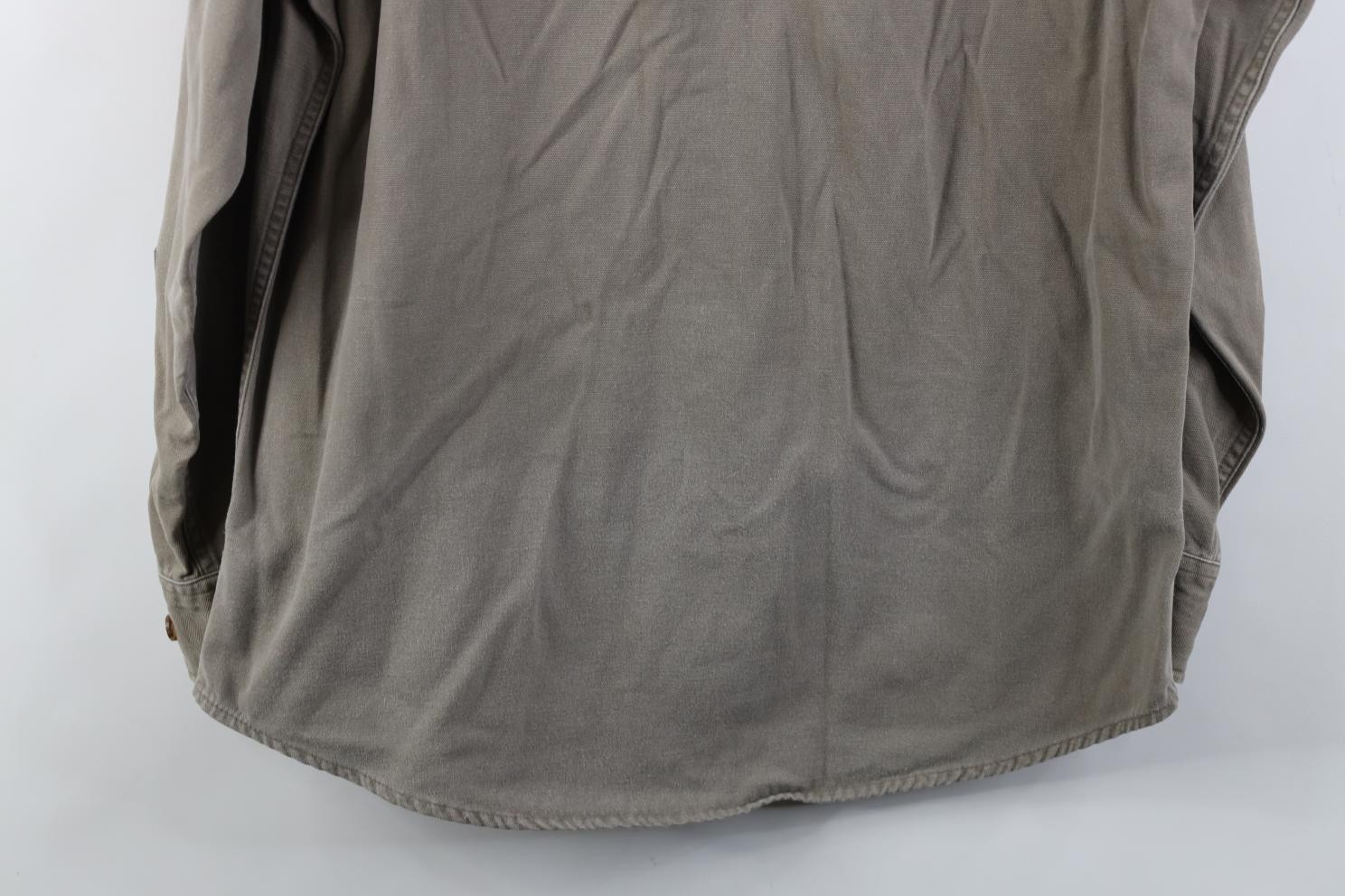 Vintage 90s Streetwear Mens Small Faded Heavy Canvas Collared Button Shirt Gray