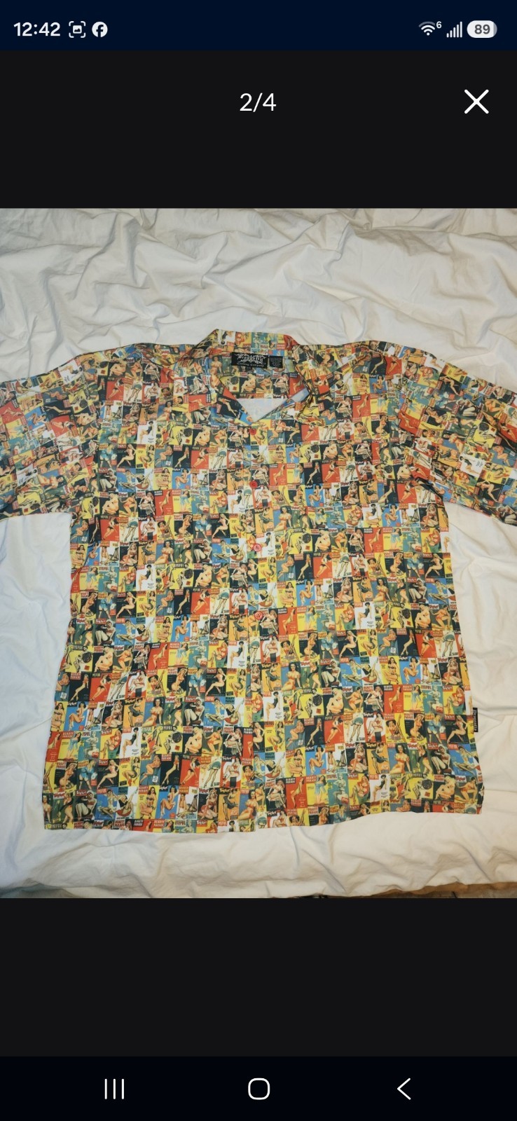 Dragonfly Graphic Print Multicolor Short Sleeve Cotton Button-Up XXL