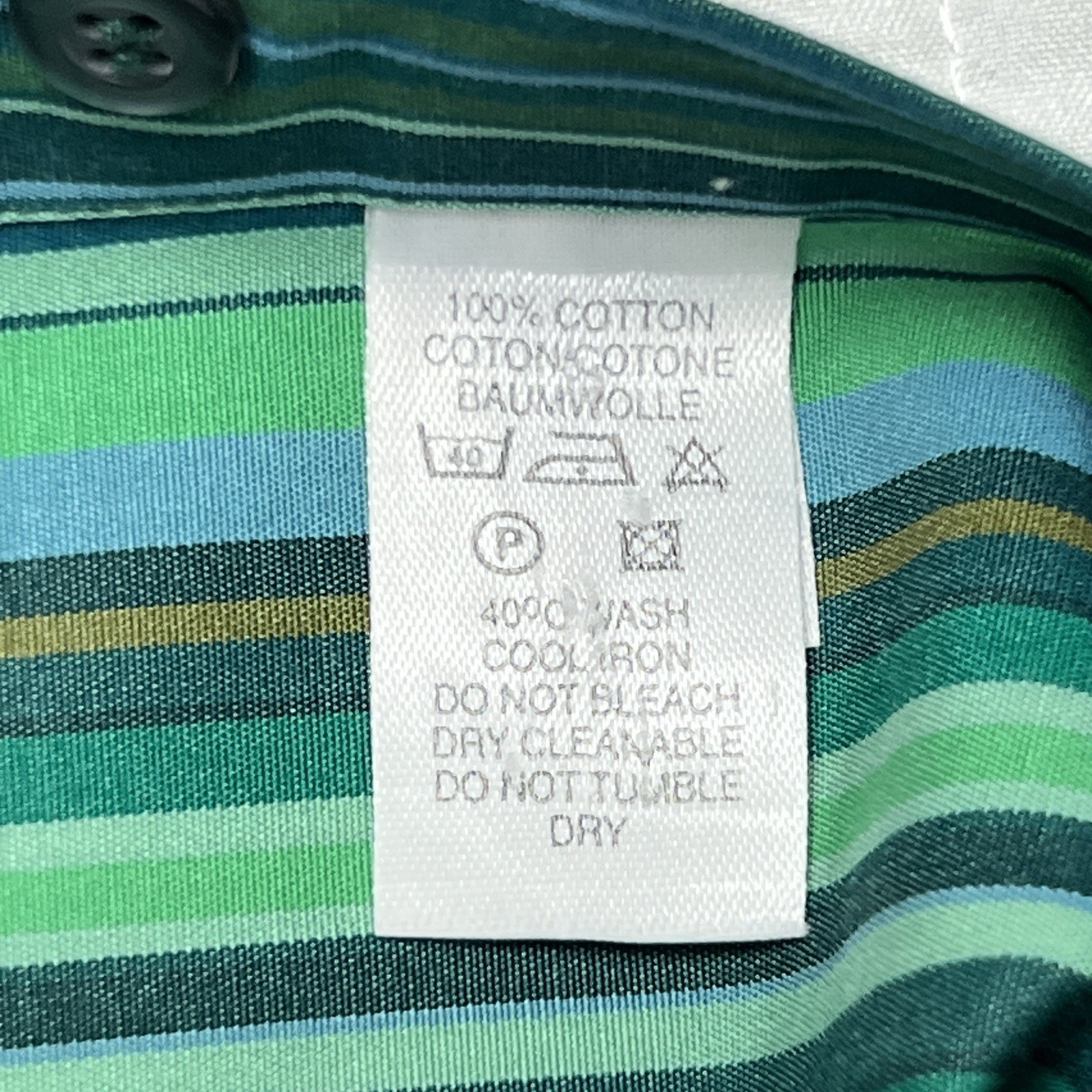 Vintage Paul Smith London Dress Shirt Multicolor Stripe Y2K Made In Italy 16/41