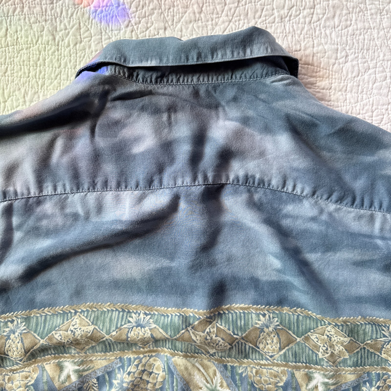 Vintage 90s Y2K Campia Moda Hawaiian Aloha Golf Shirt Size L Pineapple Palm Tree