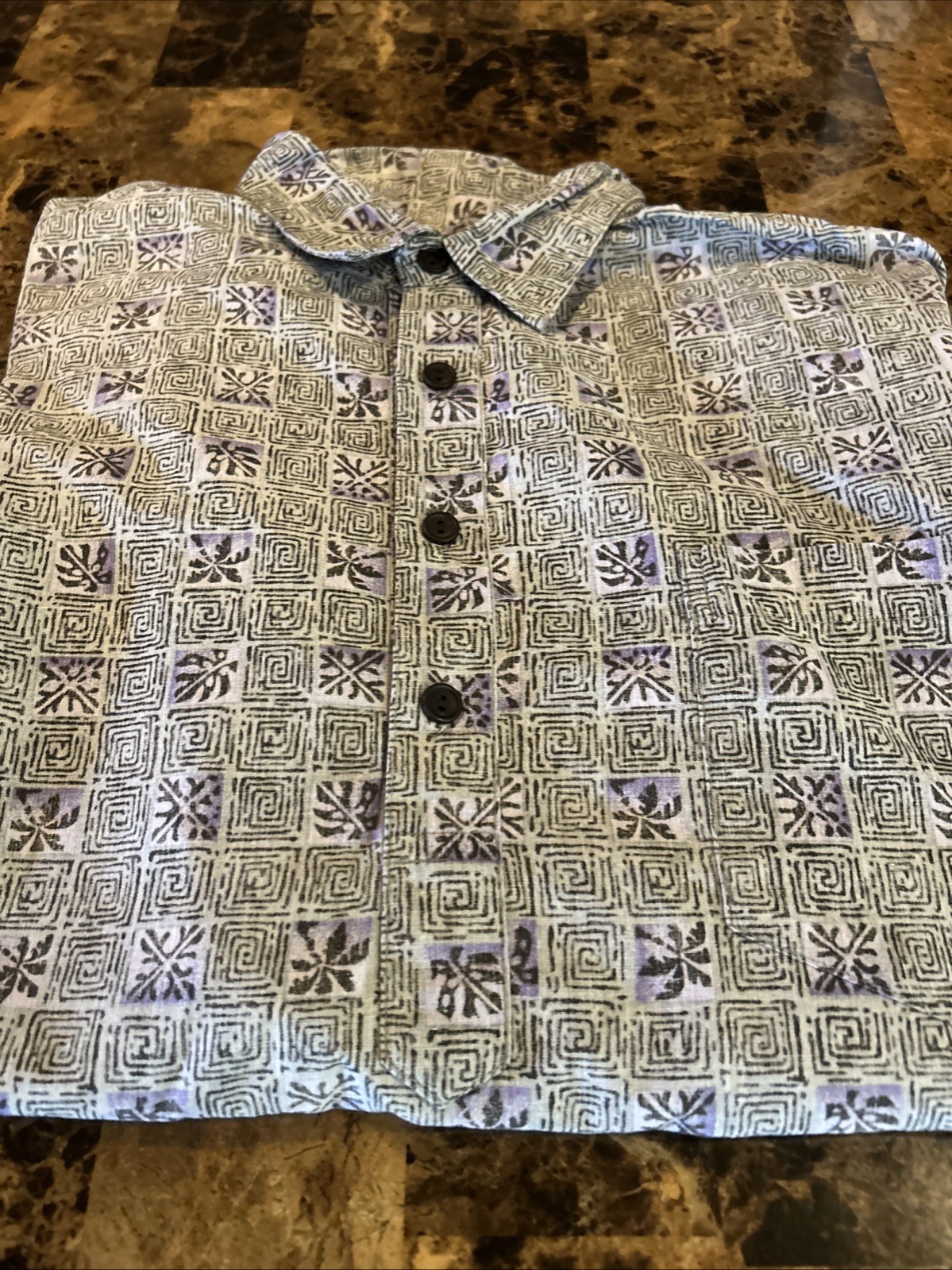 Mark Raysten Vintage Men’s Blue Floral Hawaiian Shirt Medium Short Sleeve Button