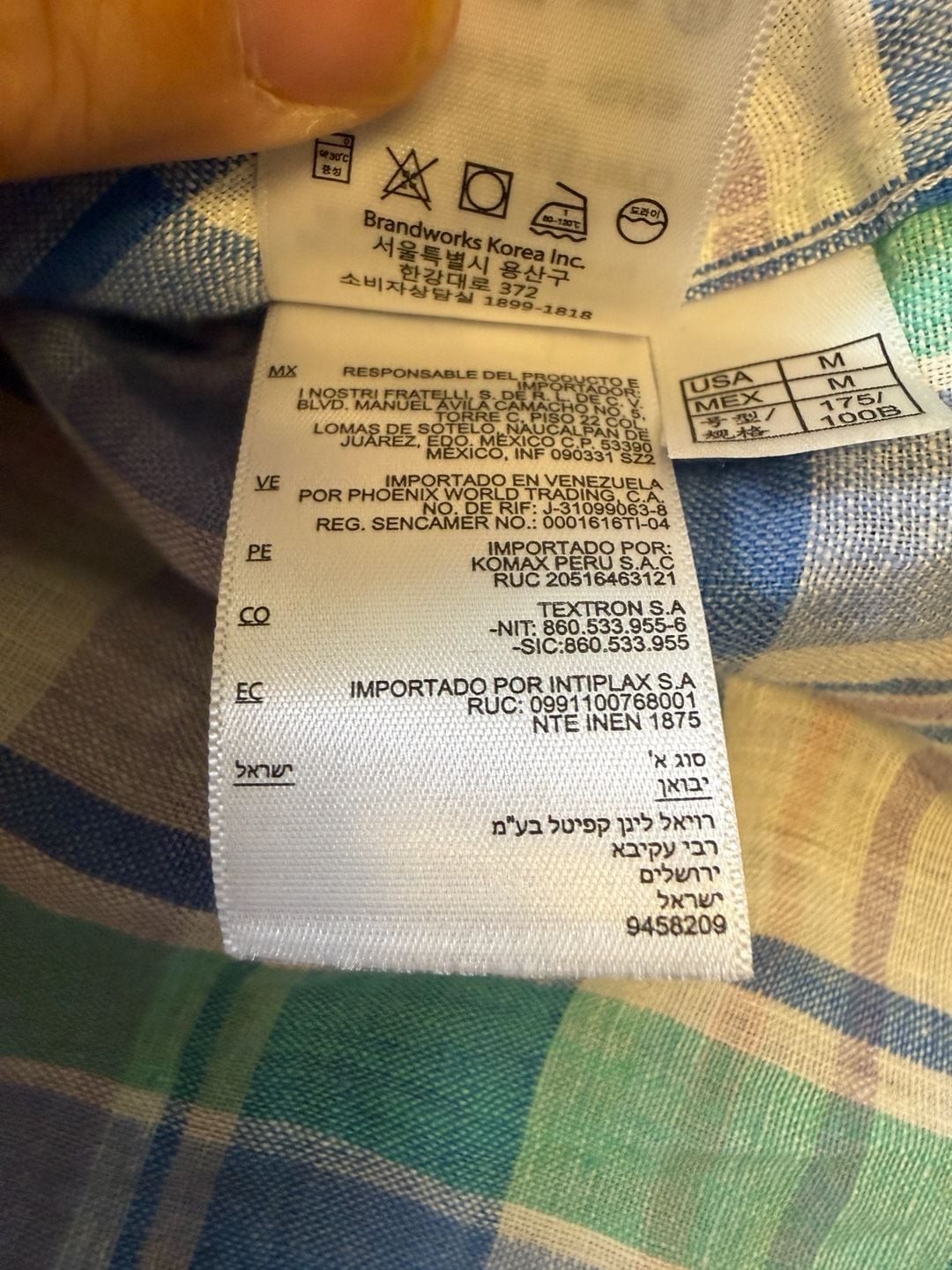 Brooks Brothers Men’s 100% Linen Plaid Long Sleeve Button-Down Sport Shirt