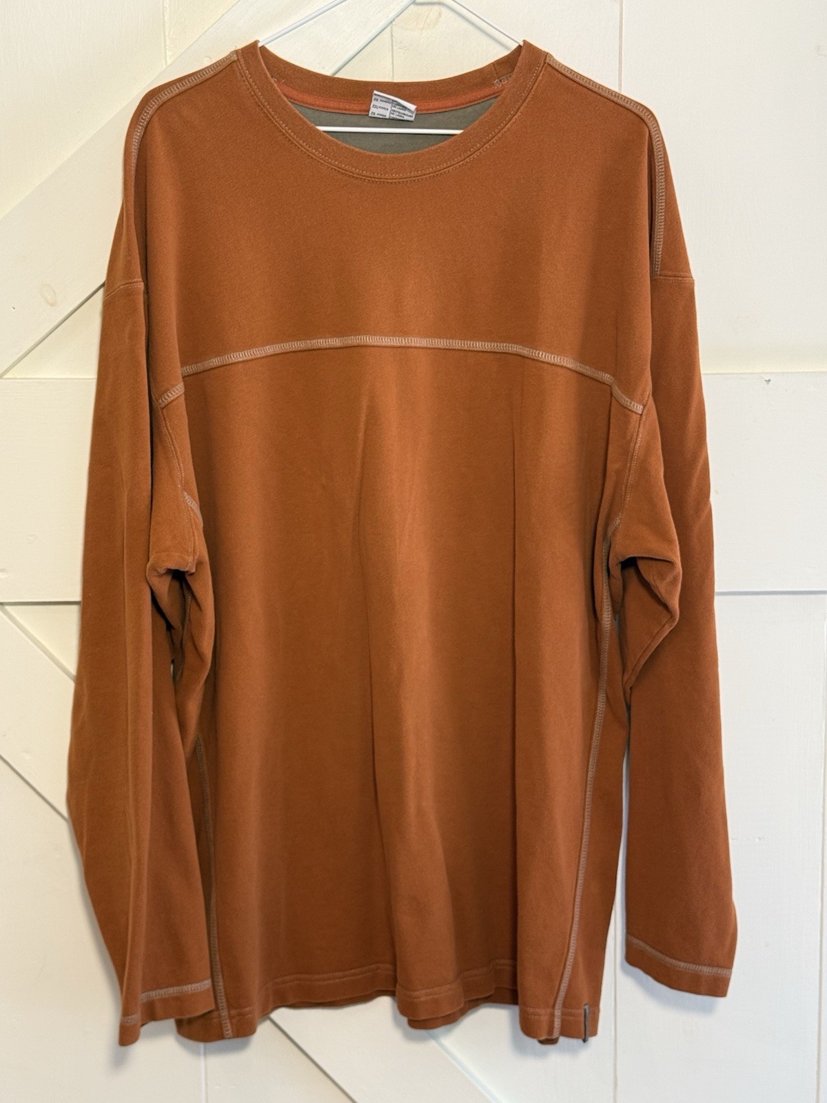 Columbia Sportswear XXL Burnt Orange Long Sleeve Cotton Crewneck Shirt