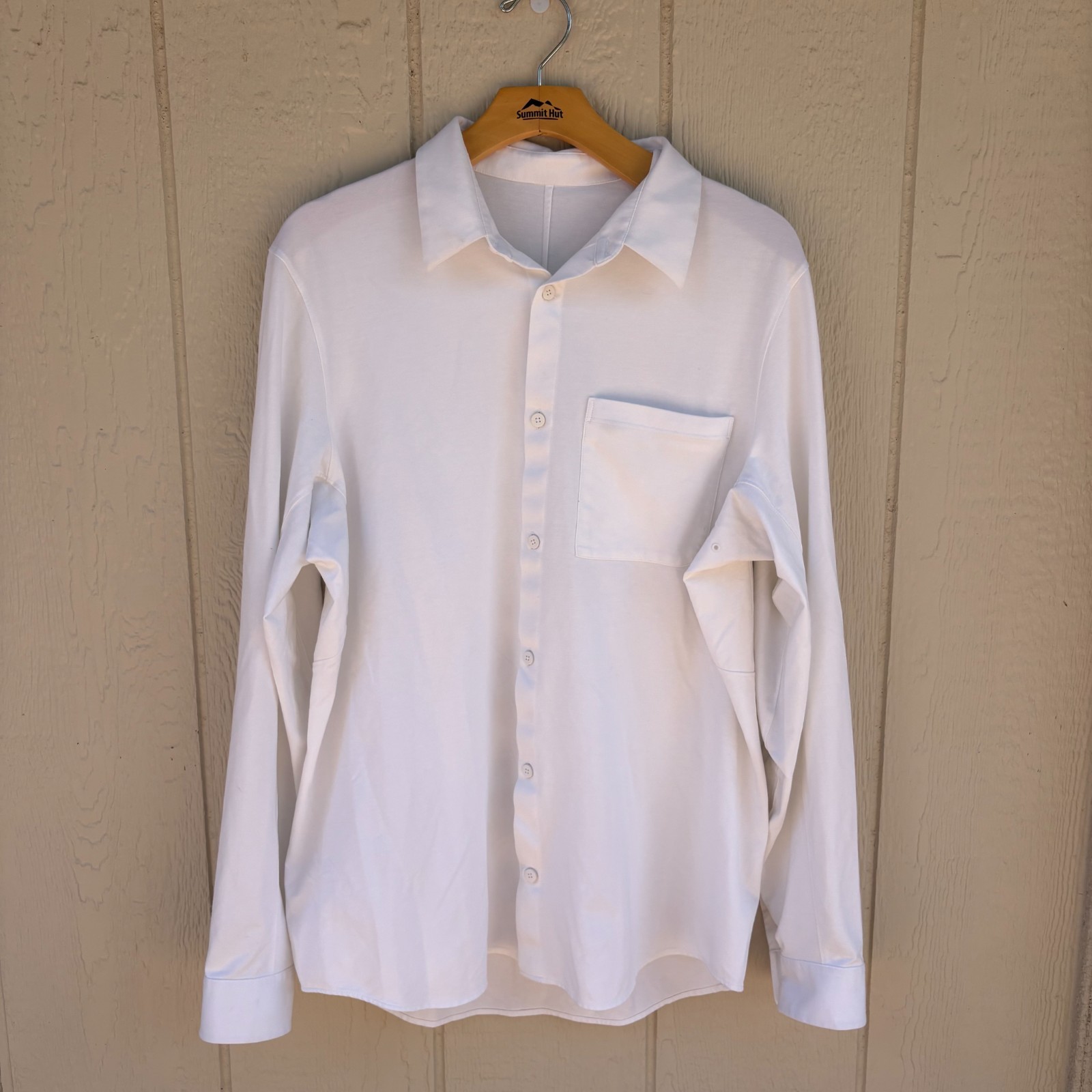 Lululemon Commission Button Up Shirt Men’s Large White Business Casual Stretch