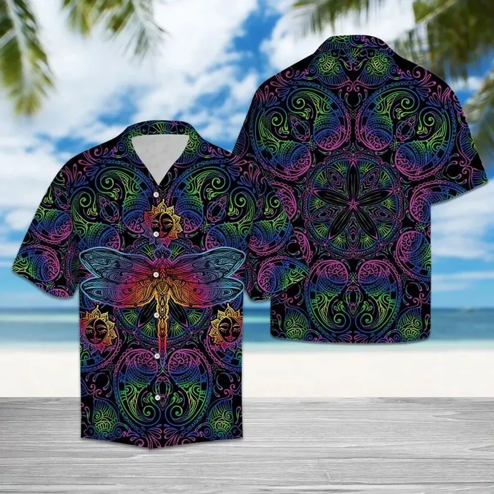 Dragonfly Hawaiian Shirt Mens Womens Tropical Insect