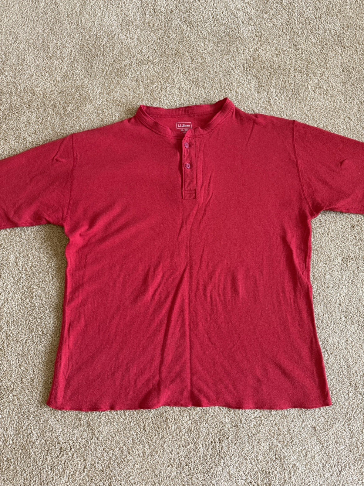 LL Bean Two Layer River Driver Shirt Mens XL Red Wool Blend Excellent Condition