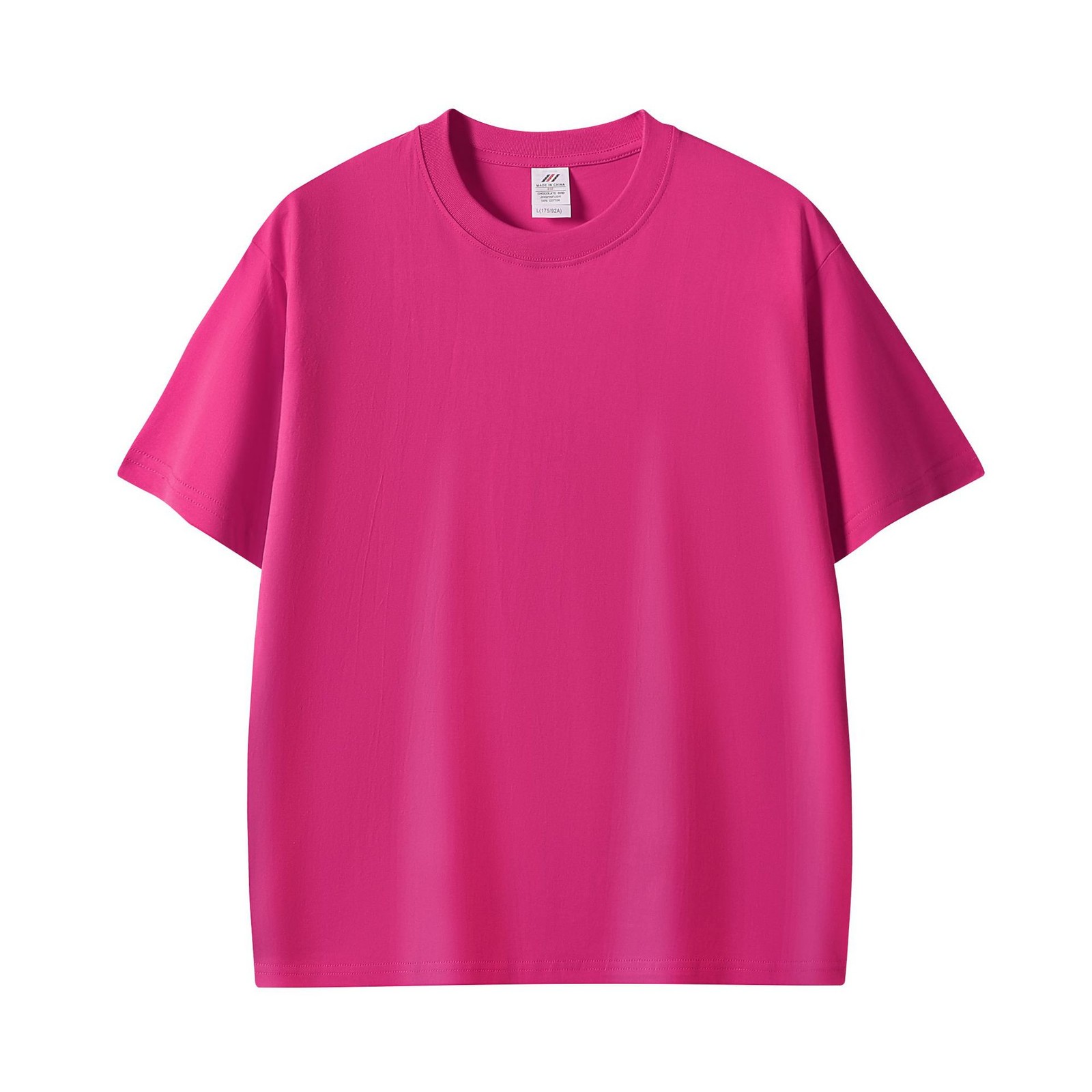 100% Cotton Solid Streetwear Crew Neck Short Sleeve T-Shirt