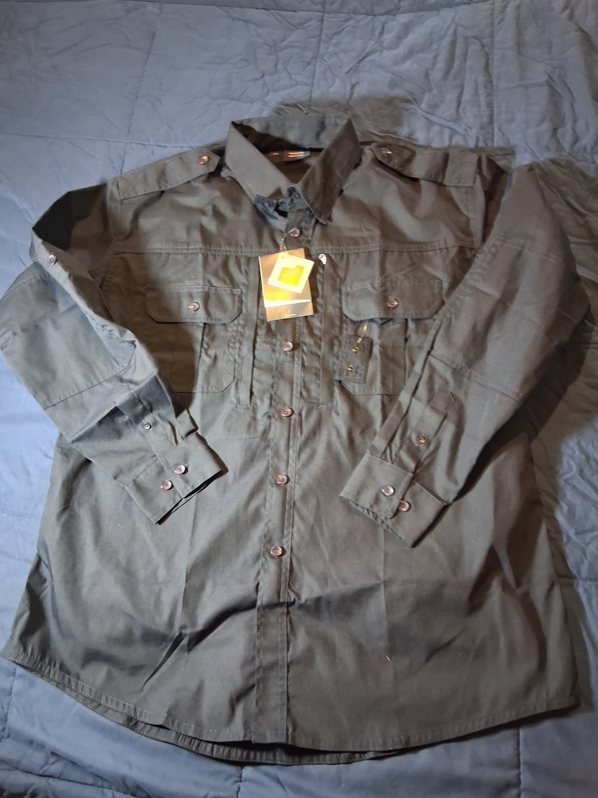 Propper Men Tactical Shirt Long Sleeve Teflon Military Uniform Button Up Large