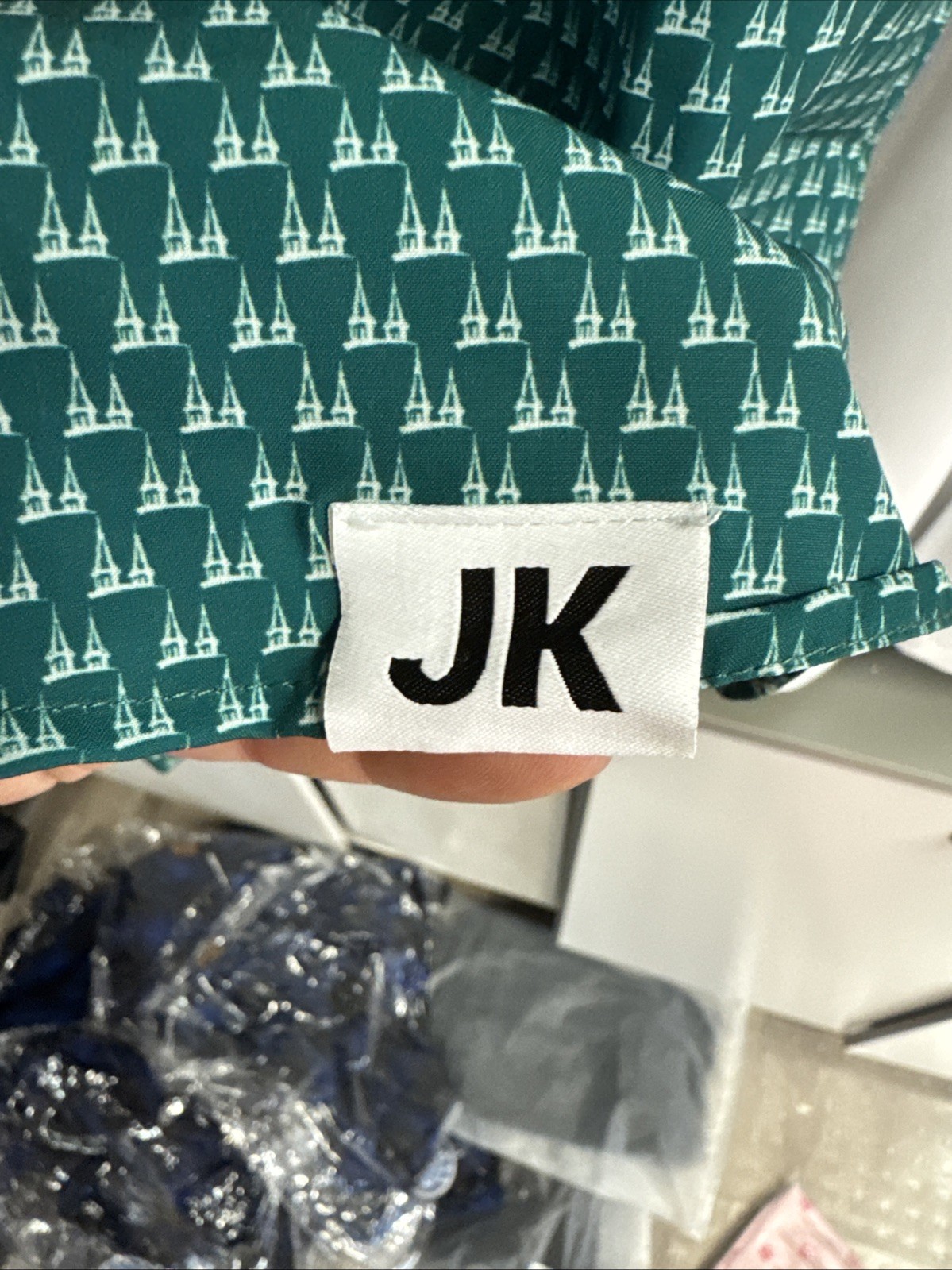 JK Collection By Old Smoke Kentucky Derby Sail Print Button Down Mens Large M