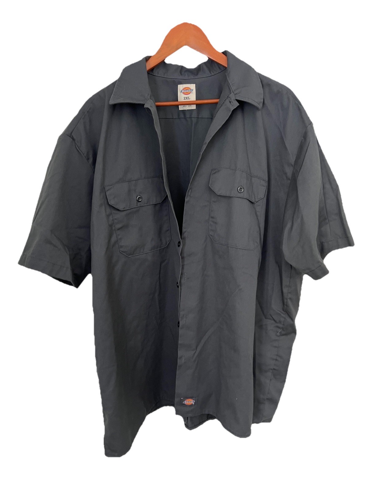 Dickies Men’s 2XL Work Shirt Short Sleeve Button Up Charcoal Grey 1574 2X #0298