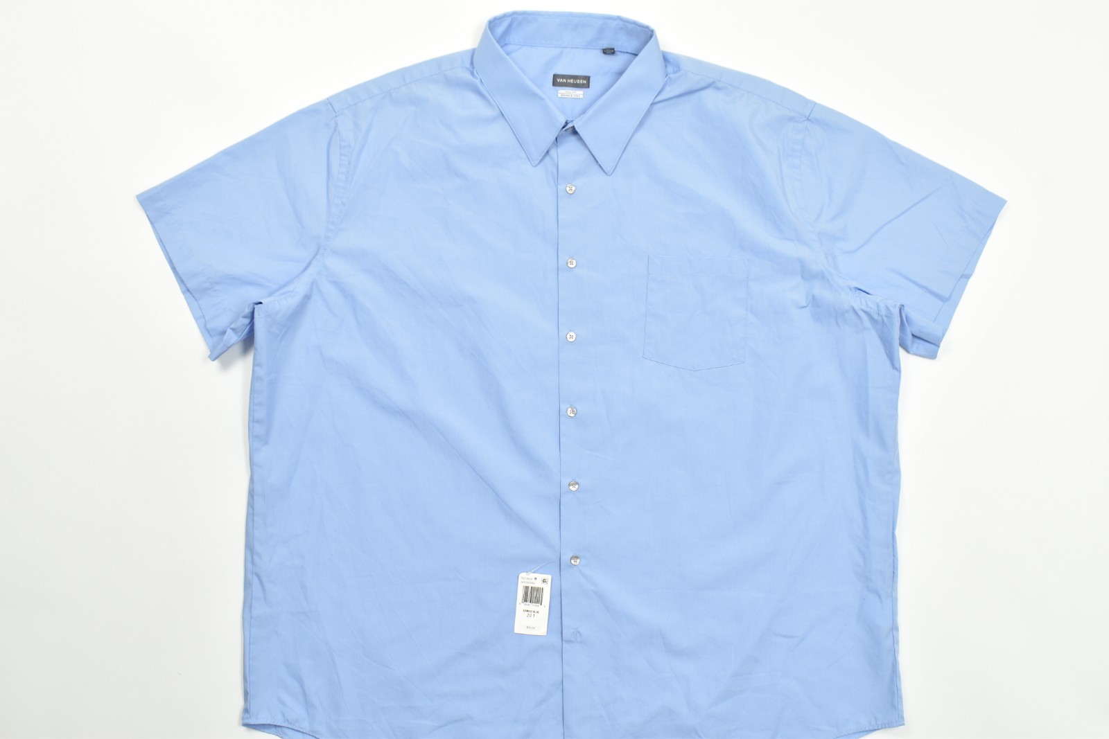 Van Heusen Men’s Size 20 Tall Short Sleeve Button Down Shirt Wrinkle Free Cameo