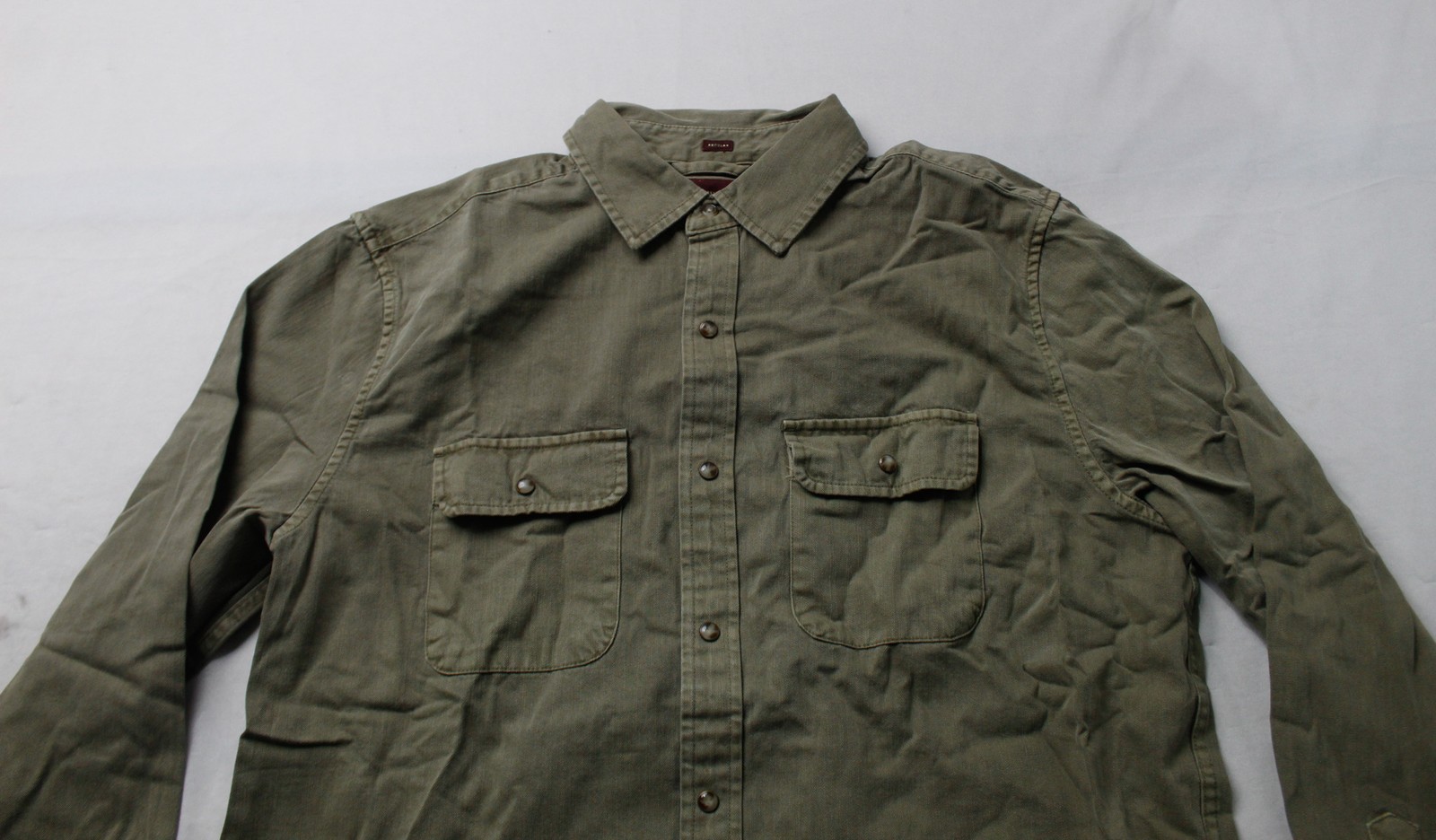 Alesbury Men’s Garment Wash Denim Shirt BM7 Dark Green Medium NWT