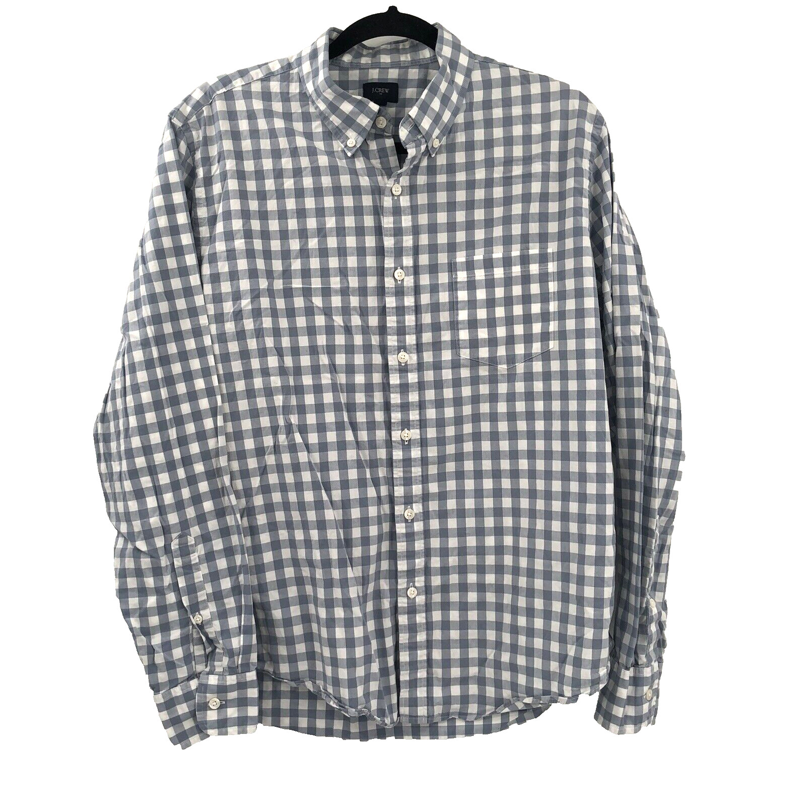 J.CREW Slim Fit Bowery Wrinkle Free Stretch Cotton Shirt Gingham Check Print L