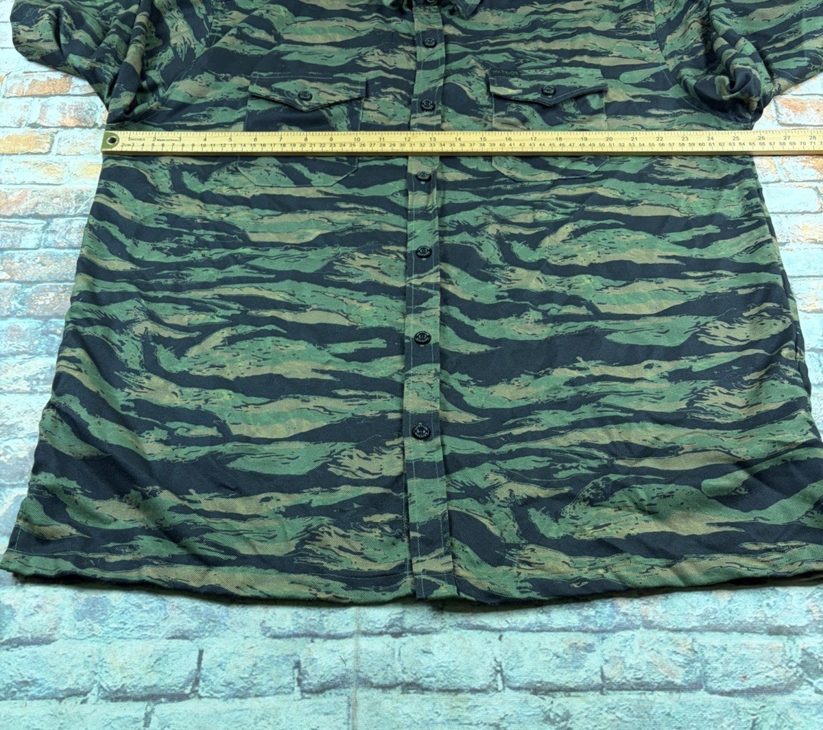 Warrior Camo Button Up Shirt Mens Extra Large Long Sleeve Camouflage Outdoor