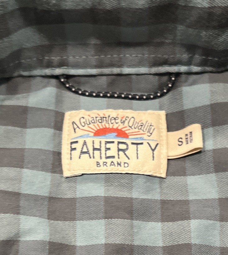 Faherty Button Down Shirt Men’s Small Light Blue Gray Cotton Nylon