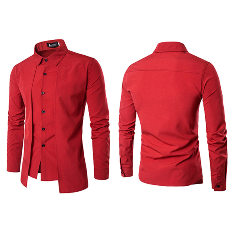 Men Luxury Formal Shirt Long Sleeve Slim Business Casual Dress Suit Shirts Tops