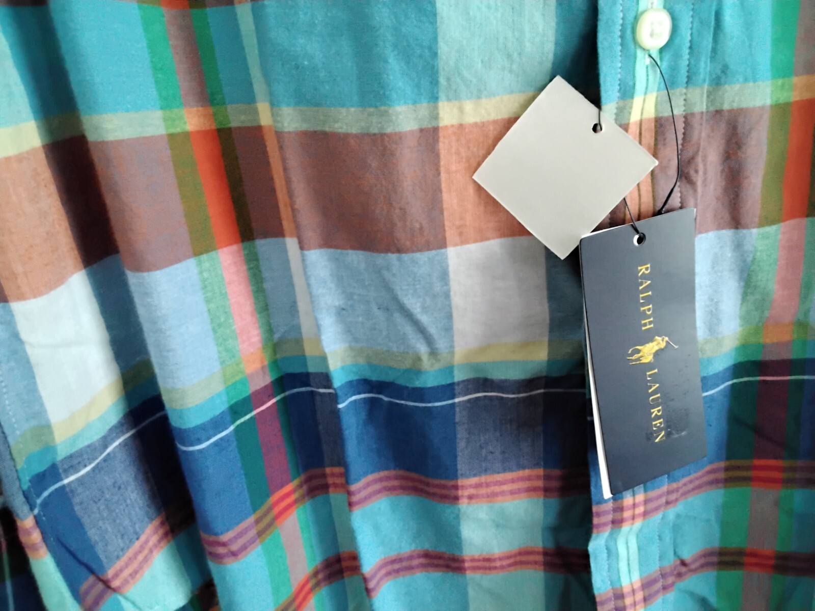 Polo Ralph Lauren Indian Madras LS Plaid Shirt Mens Medium NWT RARE COLOR