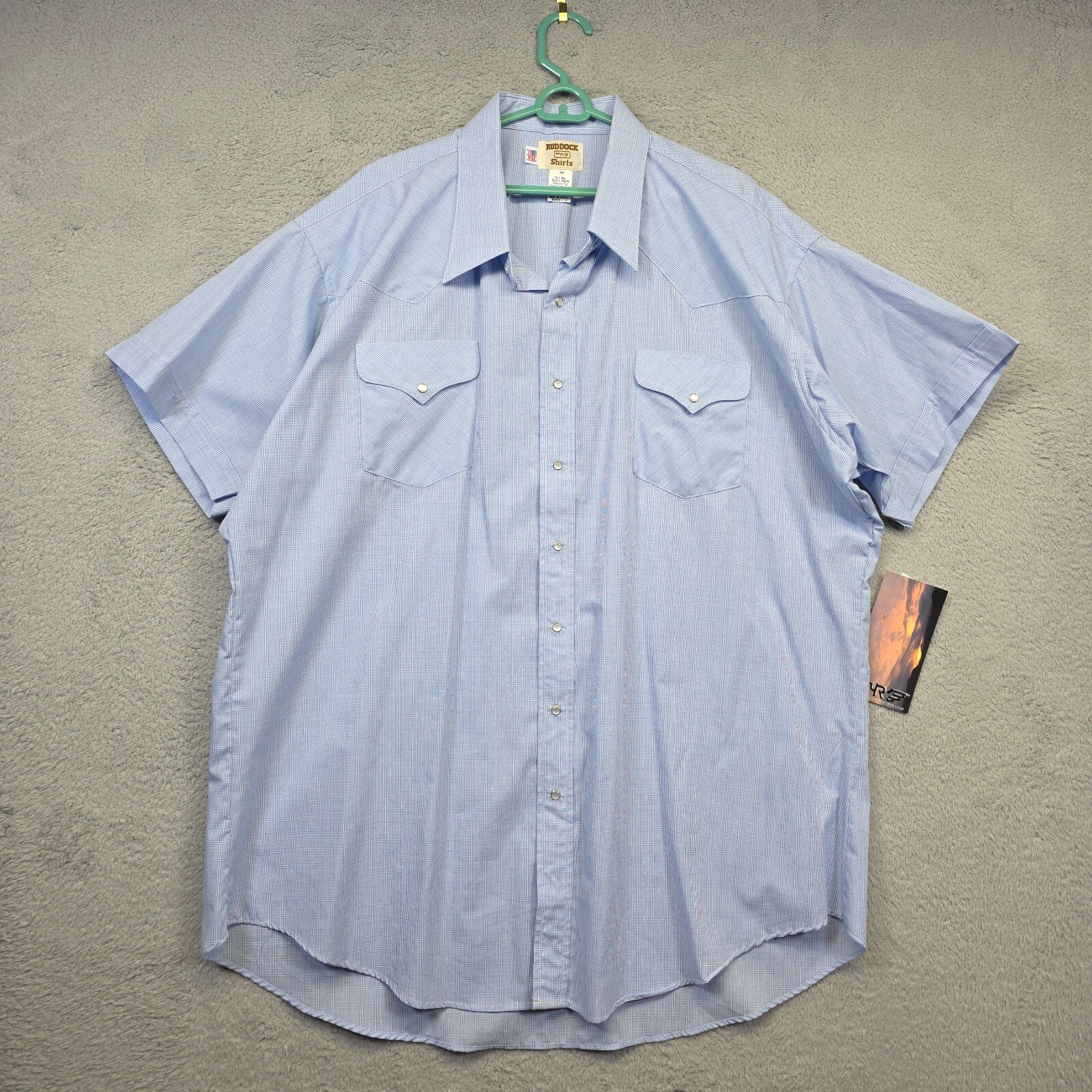 Vintage Ruddock Shirt Mens 2X Tall Blue Pearl Snap Western Classic Cowboy NOS