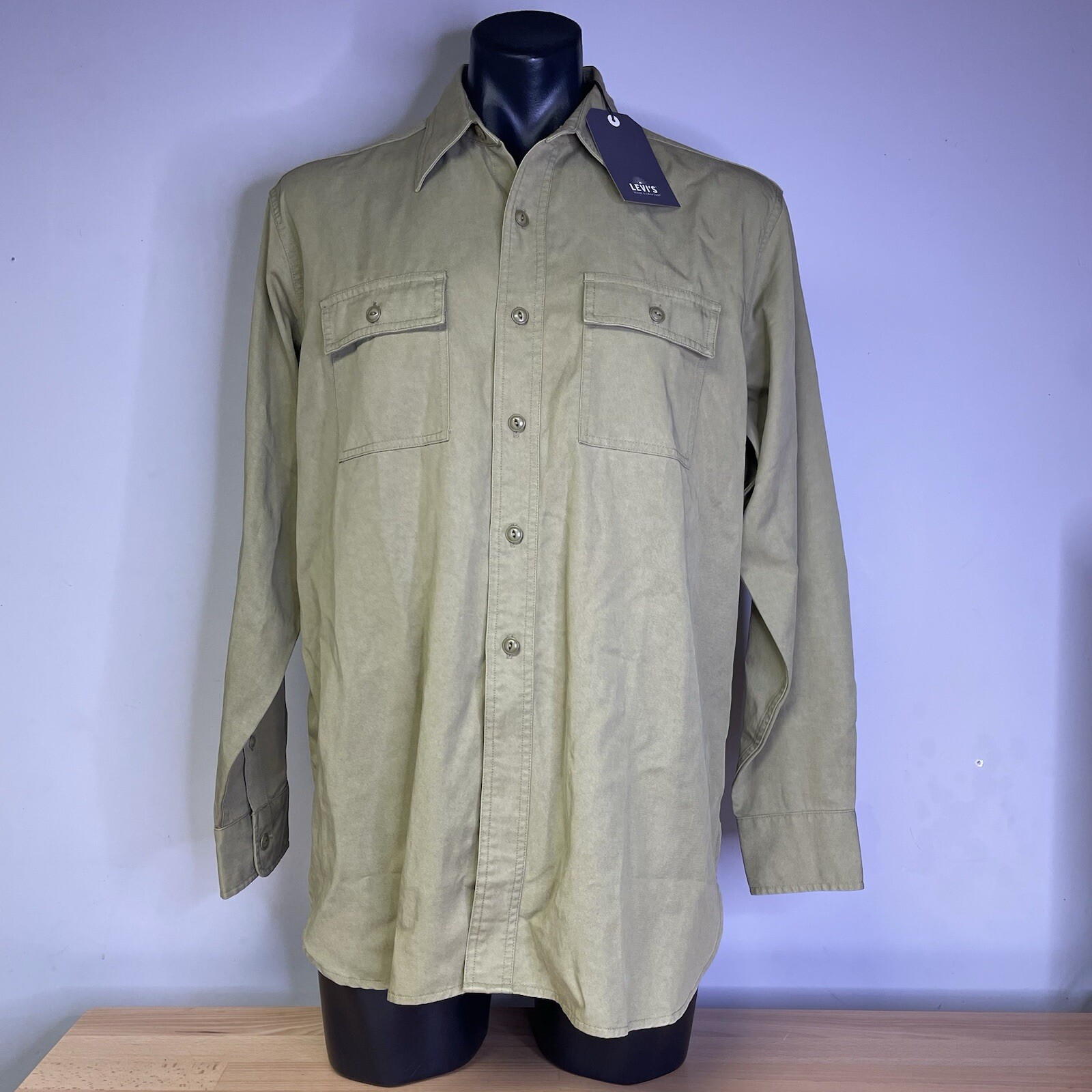 NWT Levi’s Made & Crafted Scout Shirt Green Size Medium Long Sleeve Button Up