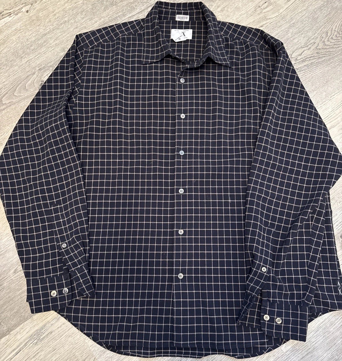 Disney movie Armani Exchange A/X Button Up Shirt Mens Black Yellow XL