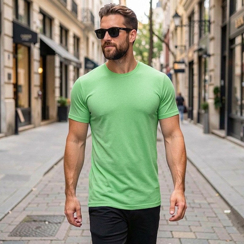 Spring Summer Cation Solid Men’s Casual Tee
