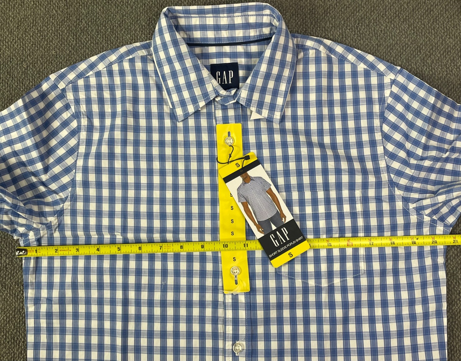 Gap Men’s Lot of 3 Short Sleeve Poplin Shirts Green, Dark Blue & Blue NWT