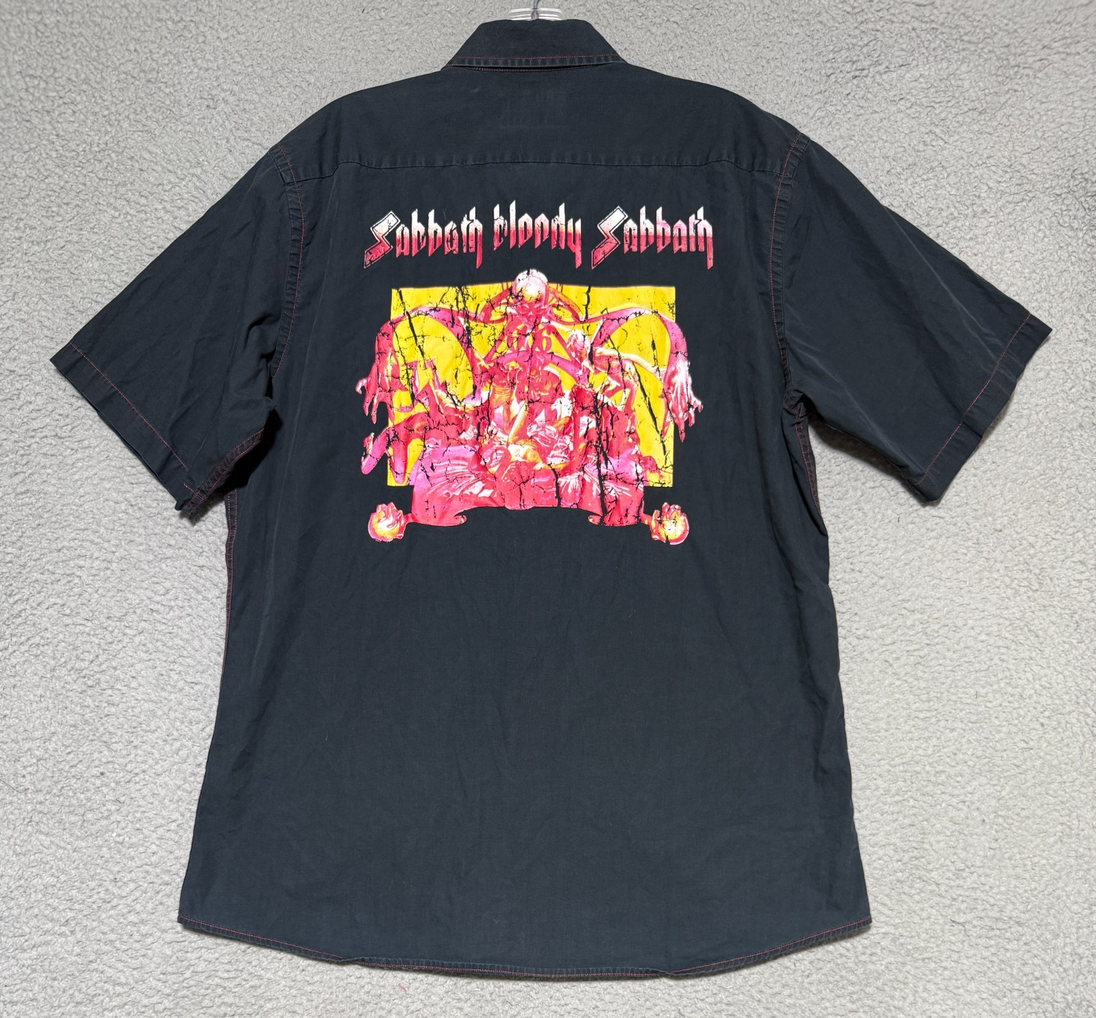 Vintage Black Sabbath Bloody Sabbath Button Up Shirt Mens XL Dragonfly Clothing
