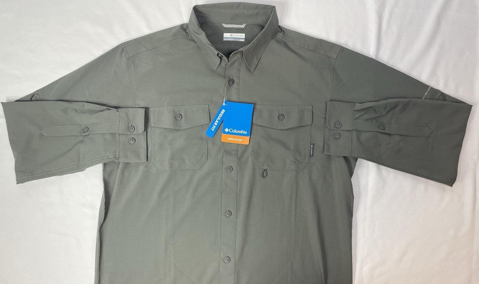 Columbia Omni-Shade Men’s MEDIUM Gray Vented Long Sleeve Shirt NWT