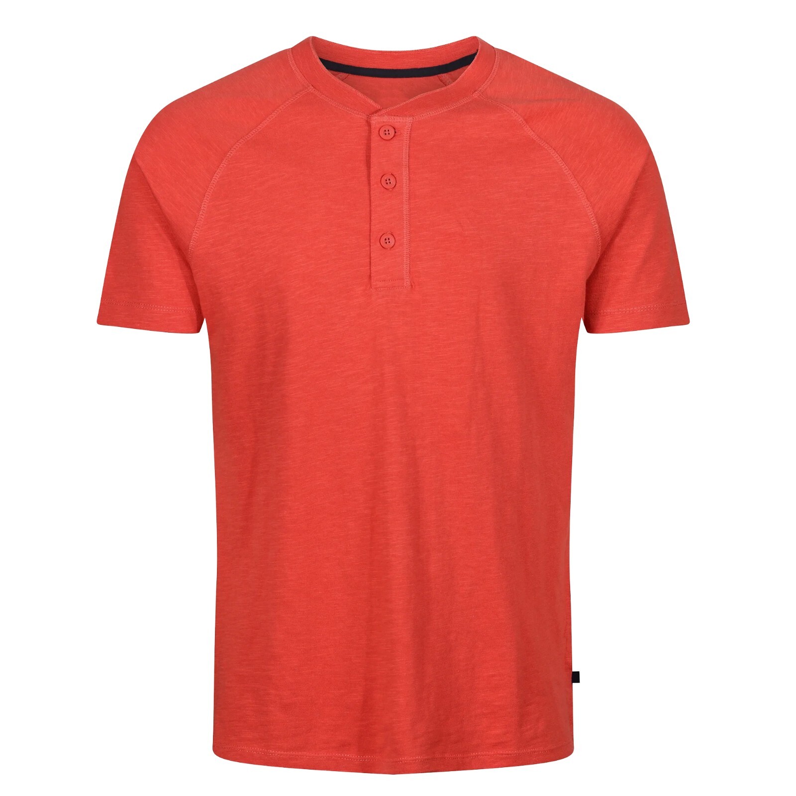Mens Henley T-shirt Short Sleeve Ex Brand Plain Grandad Neck Tops Casual Summer