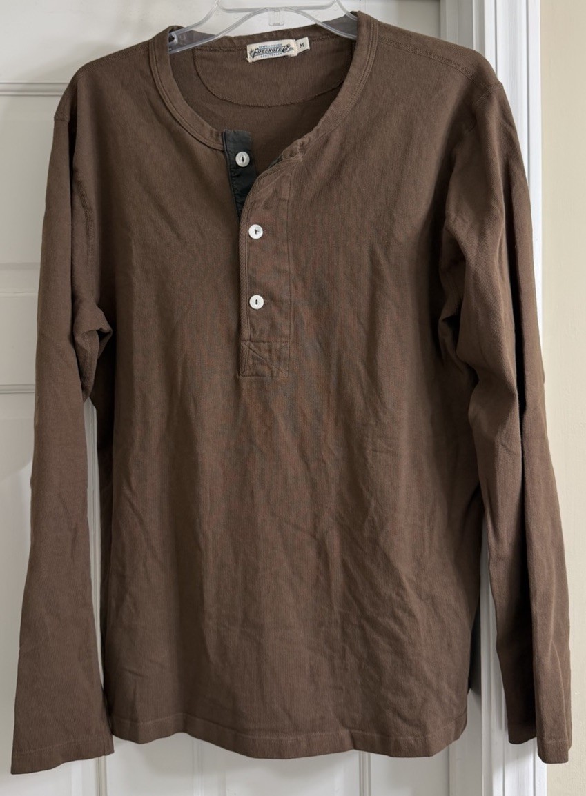 Freenote Co Sportswear Cotton Knit Henley L/S Shirt Men’s Sz M!