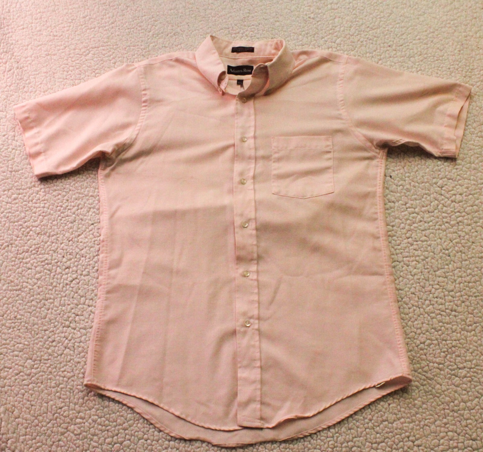 Adams Row Button Down Shirt Adult 15.5 Men’s Pink Short Sleeve