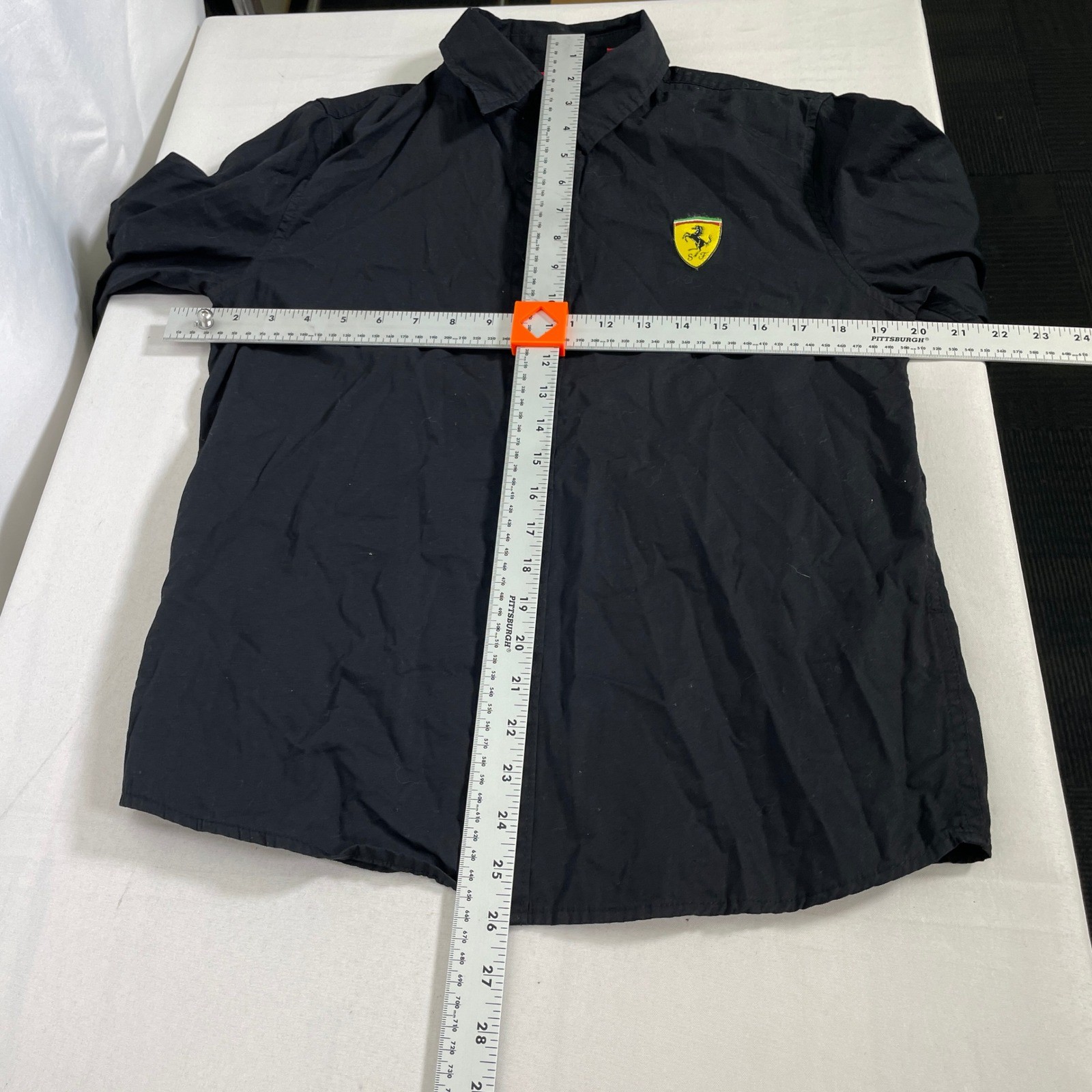 Scuderia Ferrari Racing PUMA Black Long Sleeve Button Down Shirt Men’s SMALL