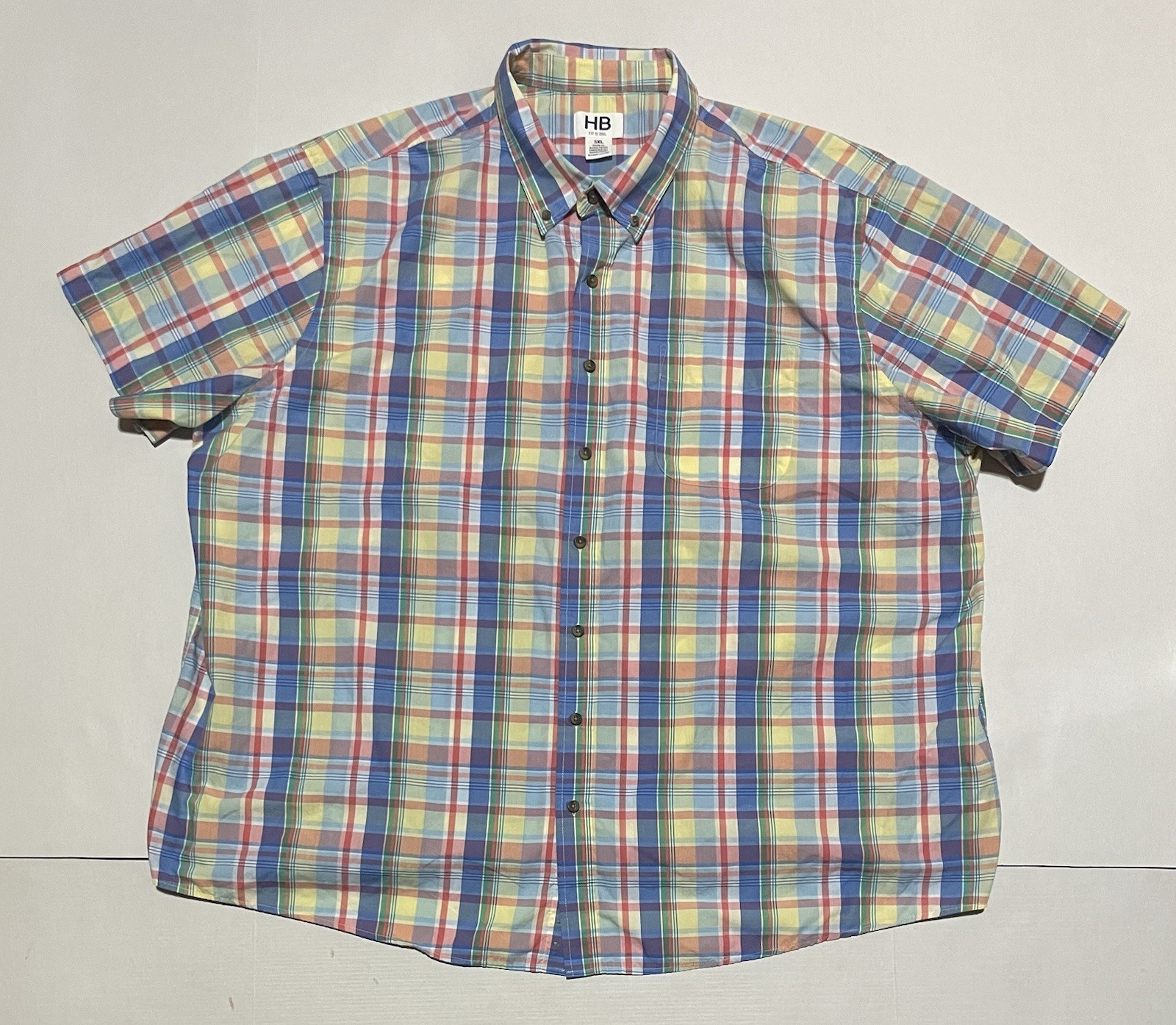 Lot Of 6 Harbor Bay Fit by DXL Shirt Mens 3XL Short Sleeve Casual Button Down