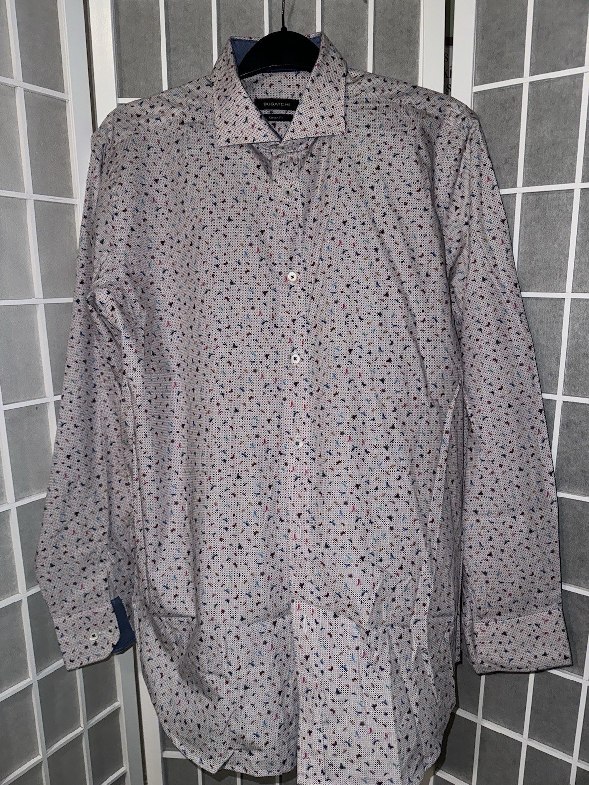 Bugatchi Classic Fit Men’s Dress Shirt Size Large Multicolor Animals Button Up