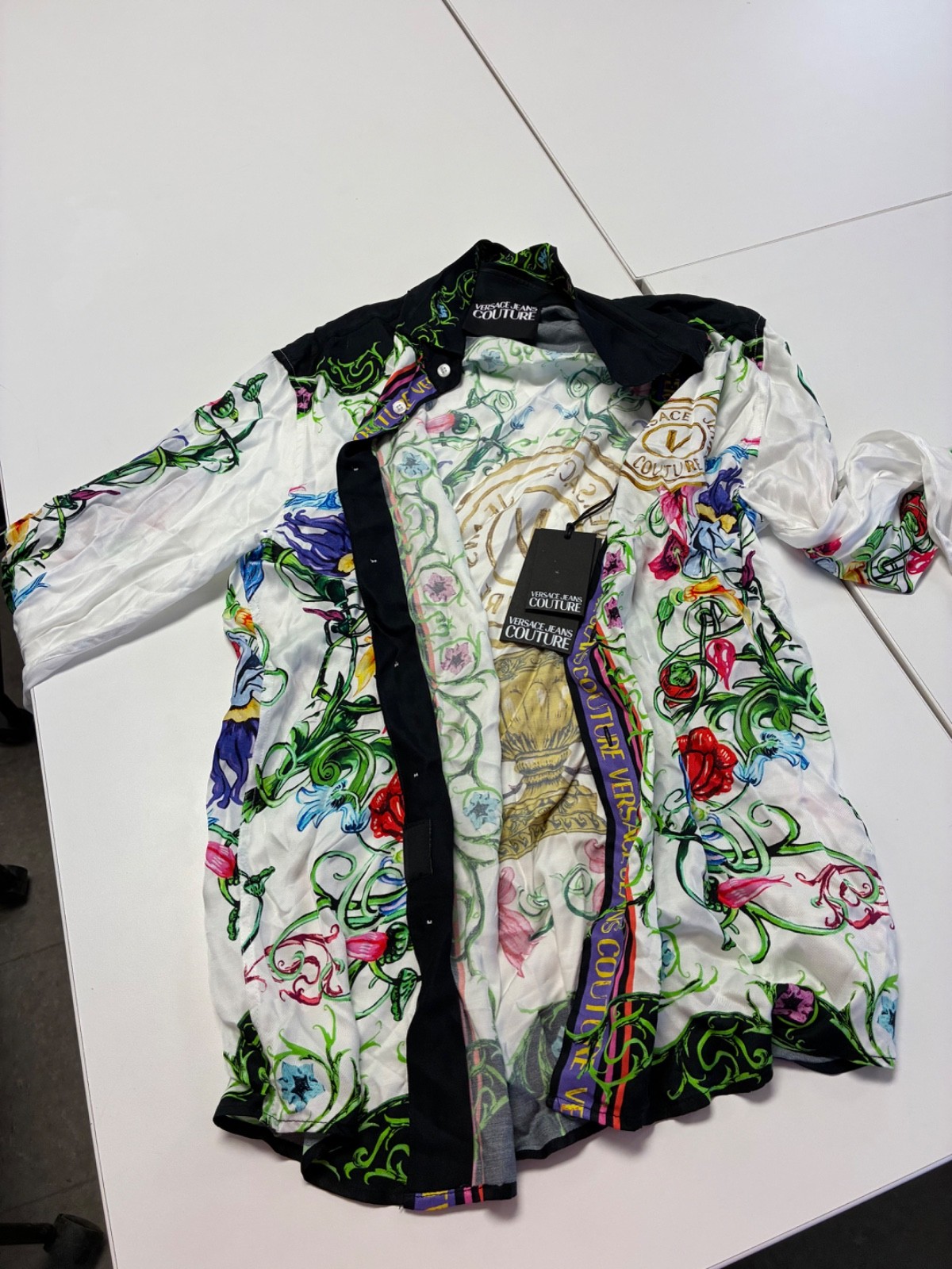 Gianni Versace 1994 100% Silk Shirt Opera Balletto Teatro Cinema Size L