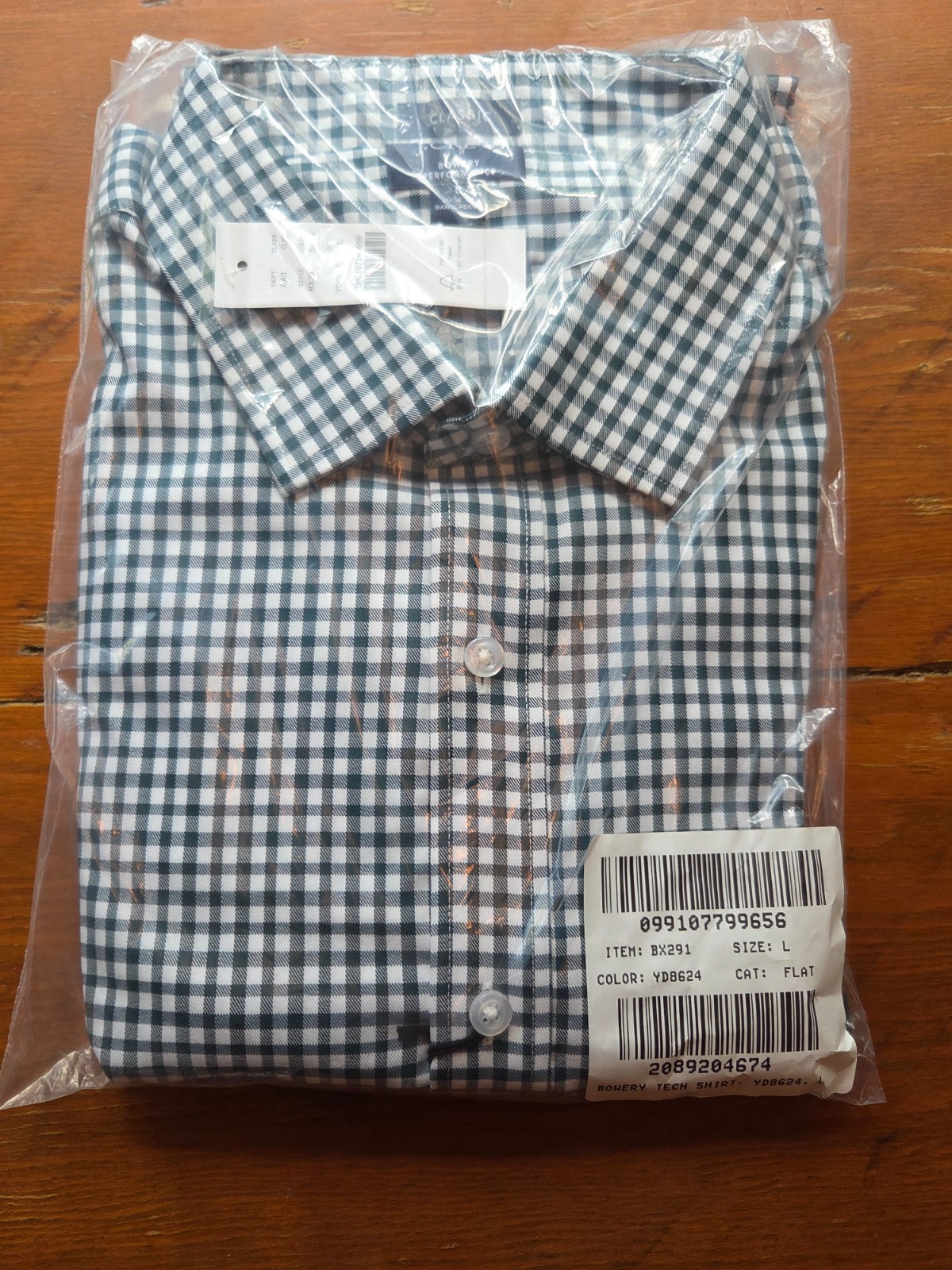NWT J Crew Bowery Shirt Mens Large Classic Fit Rare Green Gingham Check