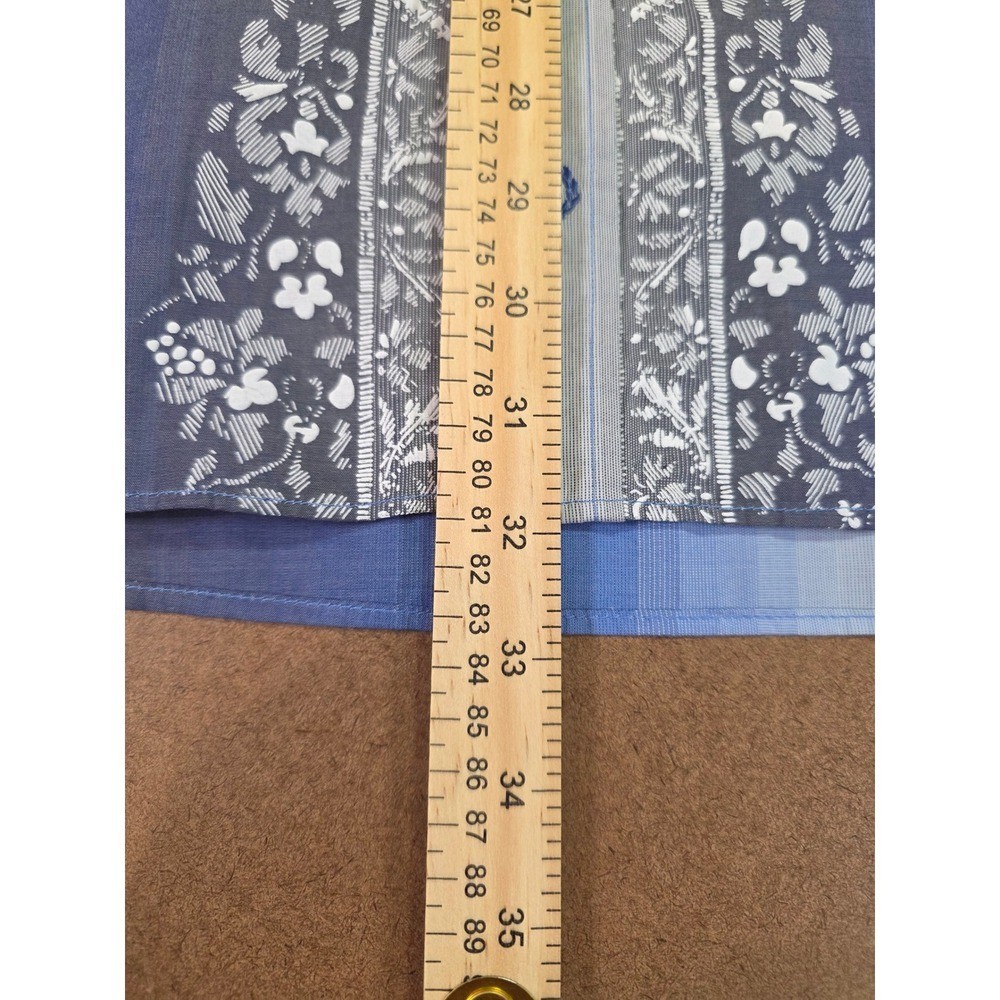 Bugatchi Uomo Mens XL Blue Ombre Striped Floral Embroidered Button Down Shirt