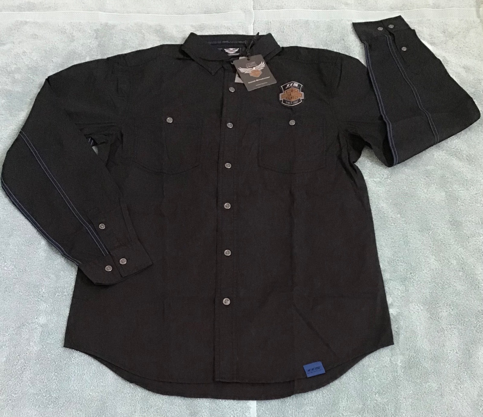NWT~HARLEY-DAVIDSON 115th Size M TALL Genuine MotorClothes SNAP Down/Up LS Shirt