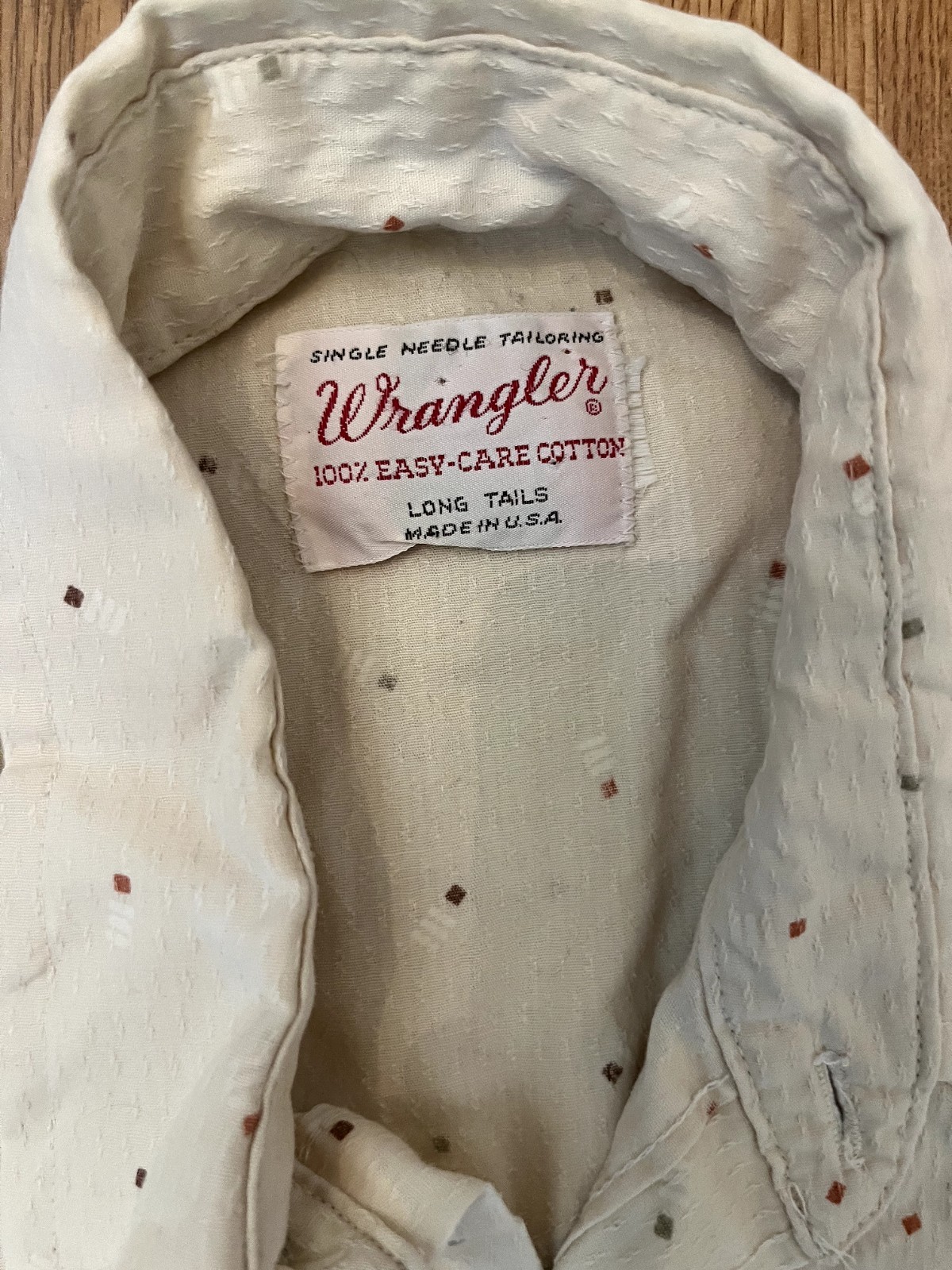 VTG Wrangler Mens S Pattern Cotton Long Sleeve Snap Front Western Shirt USA Made