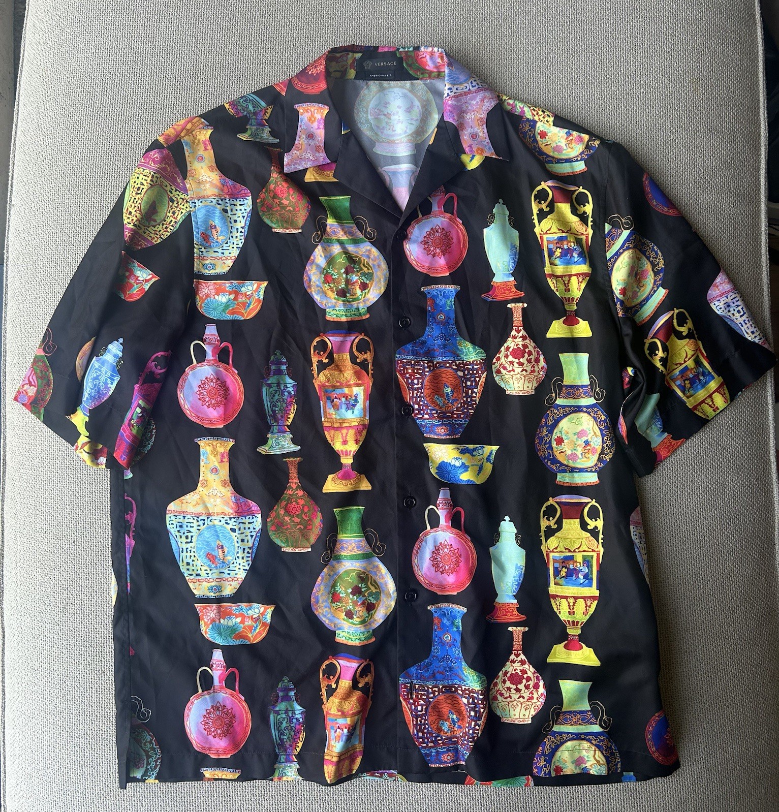 Versace Vase Print Silk Shirt Size 41