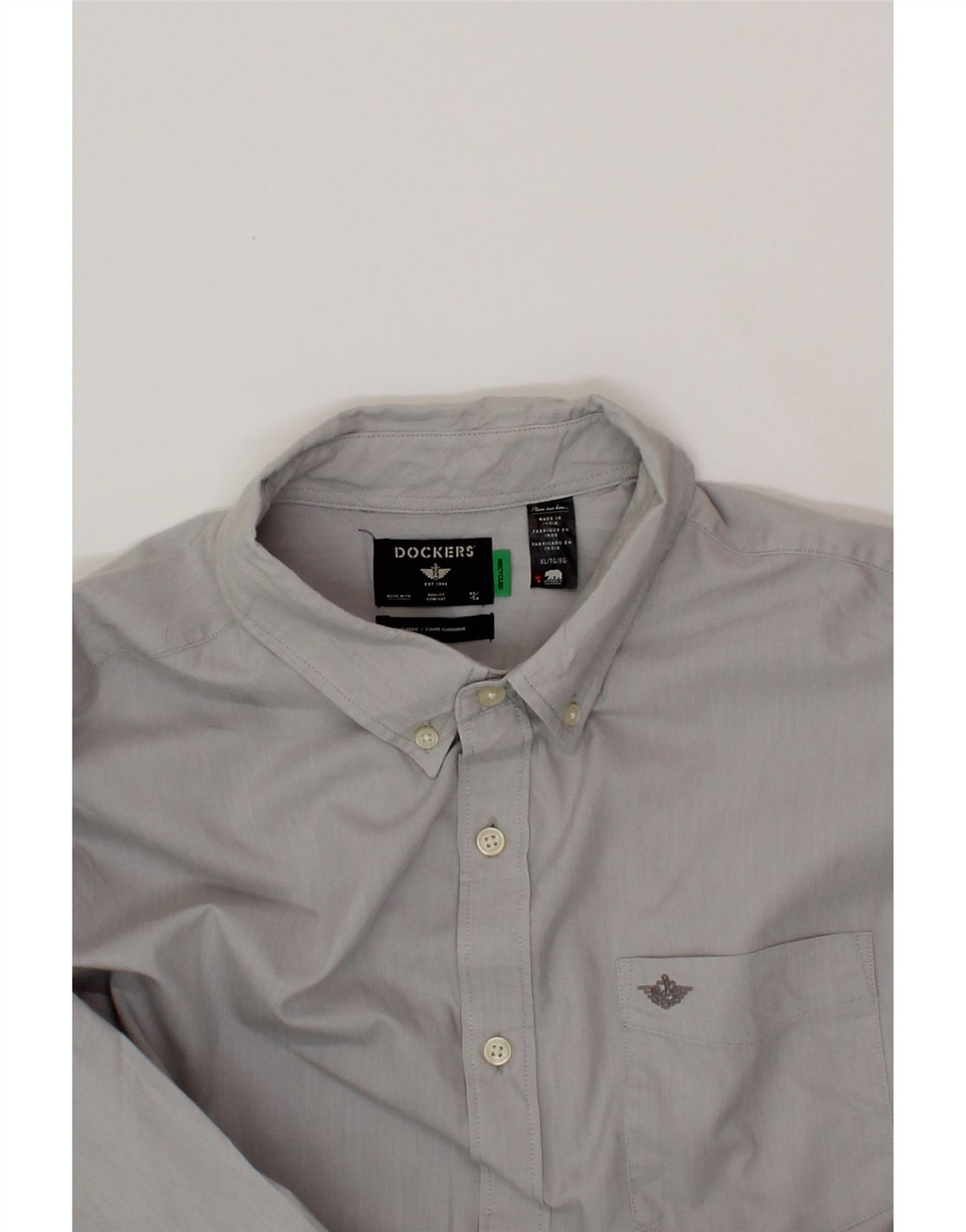 DOCKERS Mens Shirt XL Grey Cotton BC03
