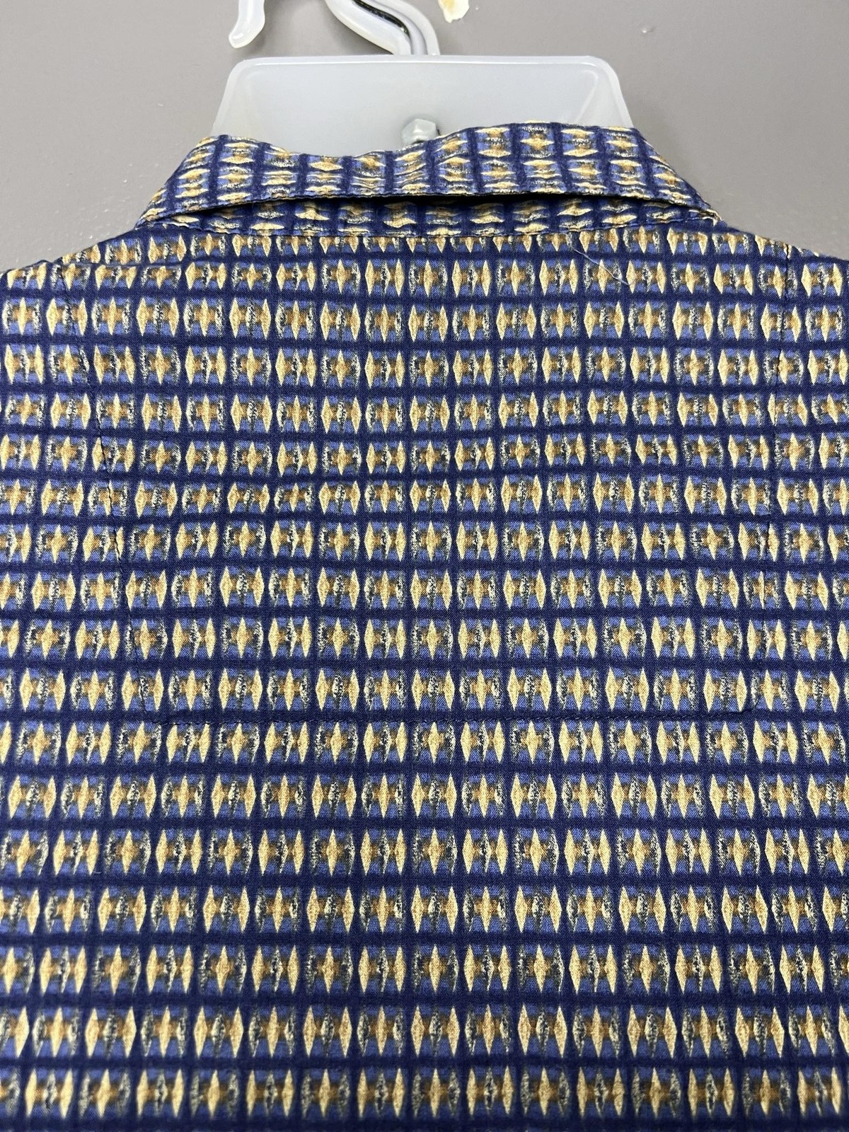 BCS By North 44° Shirt Mens XL Blue Geometric Short Sleeve Button Up Casual
