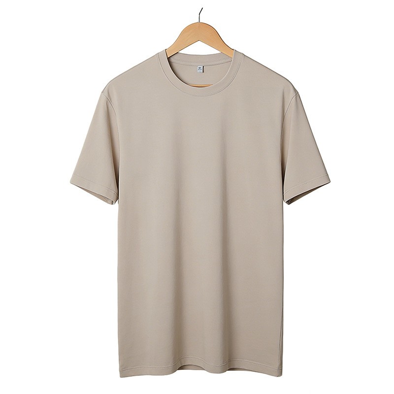 Loose Solid Breathable Cool Feeling Quick Dry Crew Neck T-Shirt