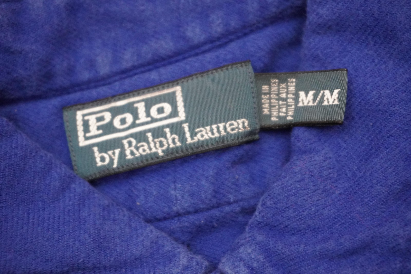 Polo By Ralph Lauren Shirt Mens Medium Blue Solid Cotton Twill Pockets Casual