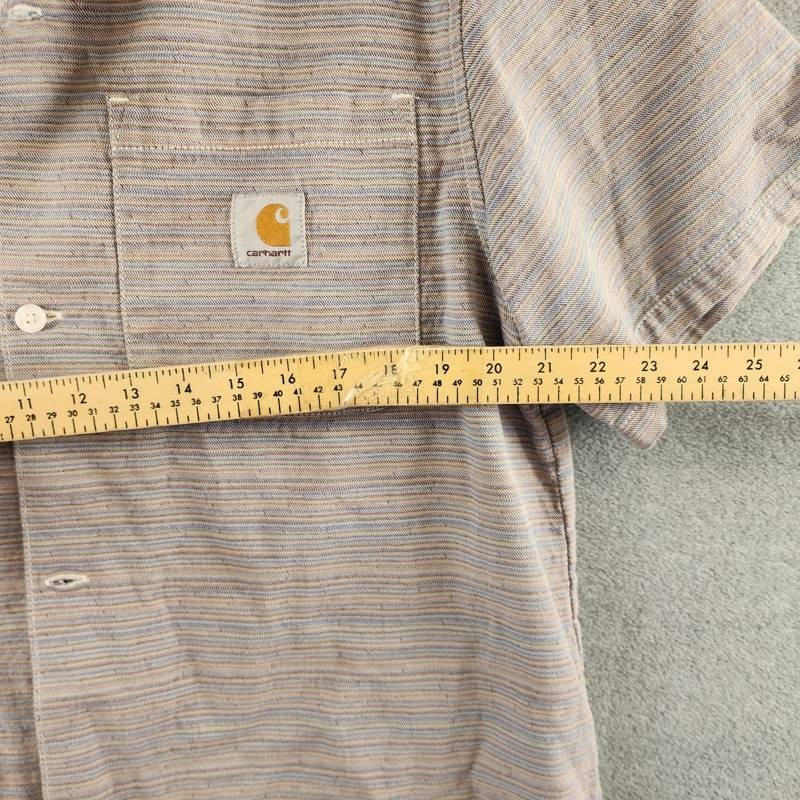 Carhartt WIP Gellar Jacquard Striped Camp Shirt Men’s M Multicolor Short Sleeve