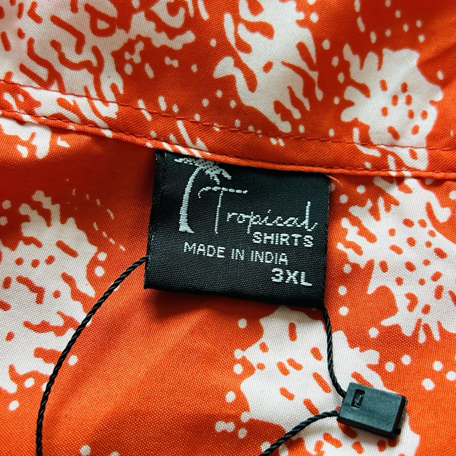 NWT Tropical Hawaiian Shirt 100% POLYESTER MEN’S 3XL ORANGE With Palm Tree’s