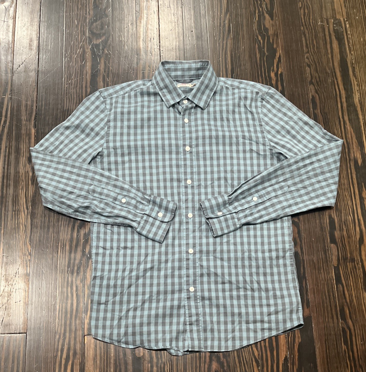 Faherty Button Down Shirt Men’s Small Light Blue Gray Cotton Nylon